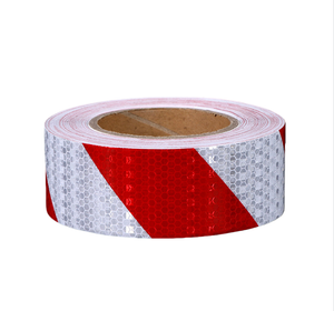 Ruban Réfléchissant Blanc/rouge 50 Mm X 33 M – Prismes Hexagonaux – PVC Résistant – Usage Domestique !