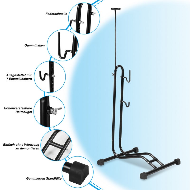 2 suportes de chão verticais para bicicletas 3 funções para pendurar, ajustar horizontal e verticalmente Suporte para bicicletas de 20 a 29 polegadas - 3