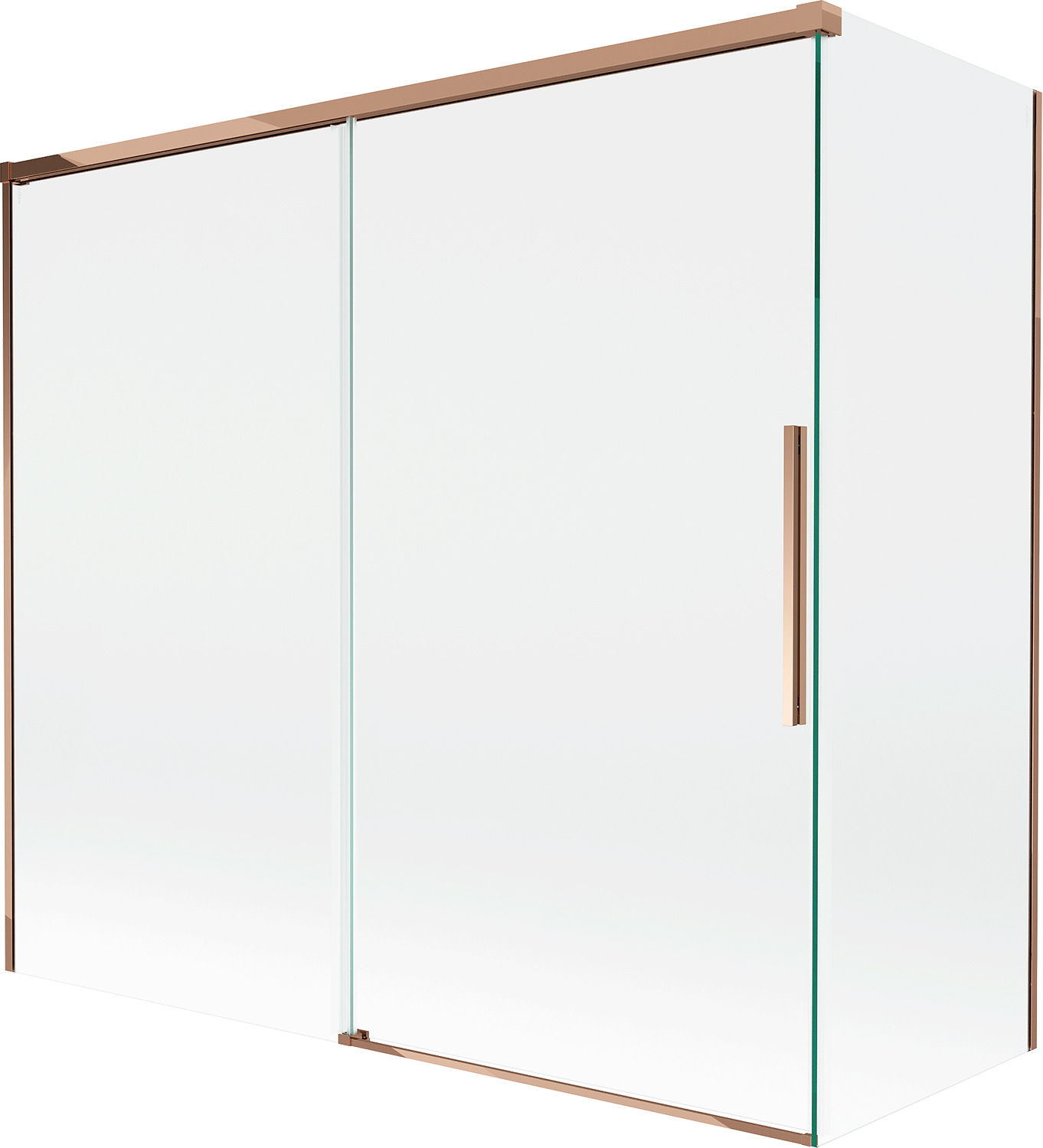 Mexen Rox parawan nawannowy 2-skrzydłowy rozsuwany 170 + 75 x 150 cm, transparent, różowe złoto - 8C9-170-075-60-00