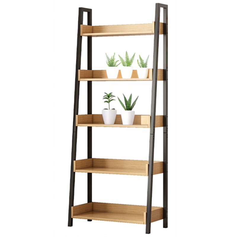 Praktyczny regał na książki nowoczesny dębowy czarny loft