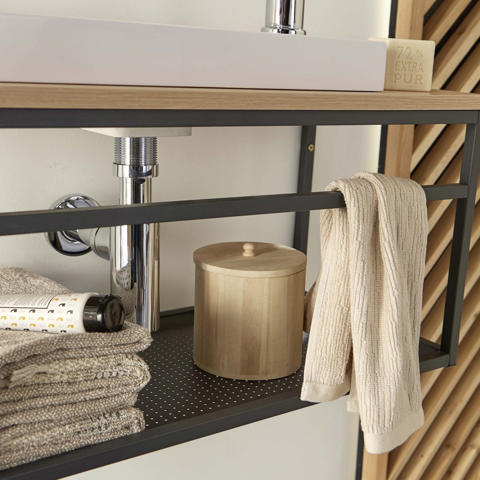 Ensemble lave-mains WILO grande largeur avec robinet et miroir 60cm - 5