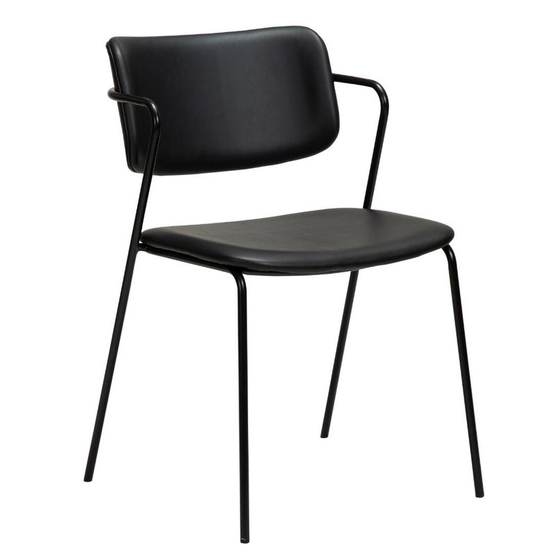 Zed Dan-Form krzesło stołowe z podłokietnikami PU skóra sztuczna czarny.