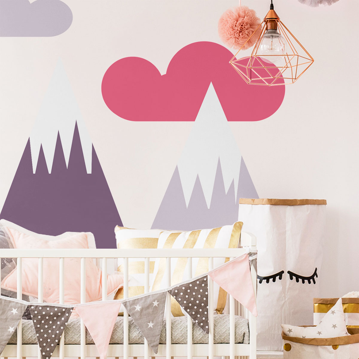Vinilo niño escandinavo de montaña loka - adhesivo de pared - revestimiento sticker mural decorativo - 40x60cm