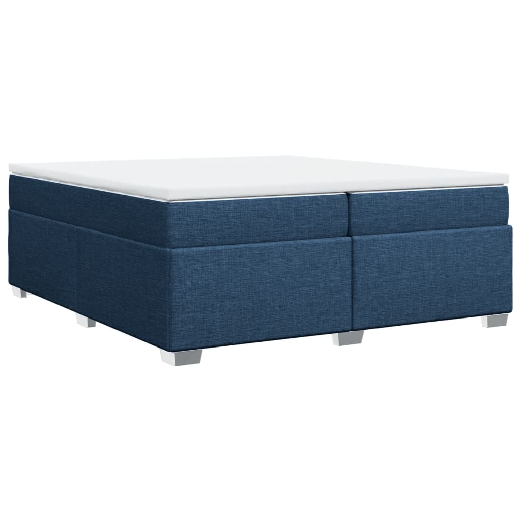 Sommier à lattes de lit avec matelas Bleu 200x200 cm Tissu - 2