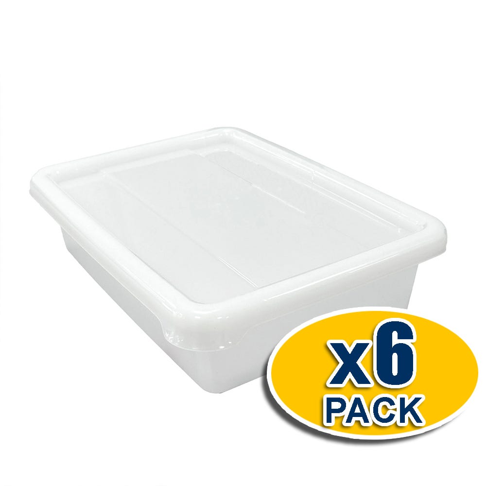 Confezione 6 vassoi per alimenti con coperchio: 2,2 L Senza BPA (26,8 x ...