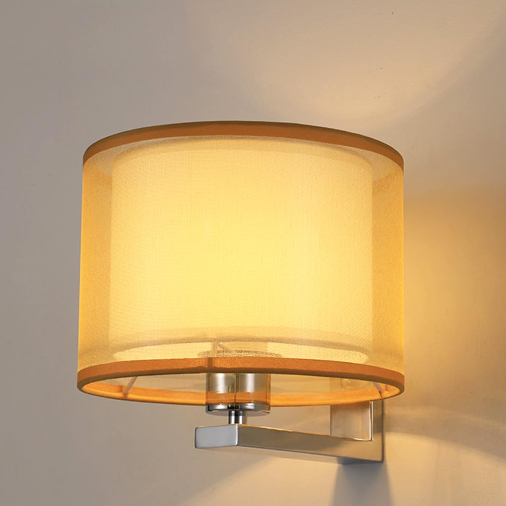 Lampa ścienna z abażurem z tkaniny, vintage oprawy ścienne, lampka nocna ścienna, kinkiet, gniazdo E27 Światło dekoracyjne