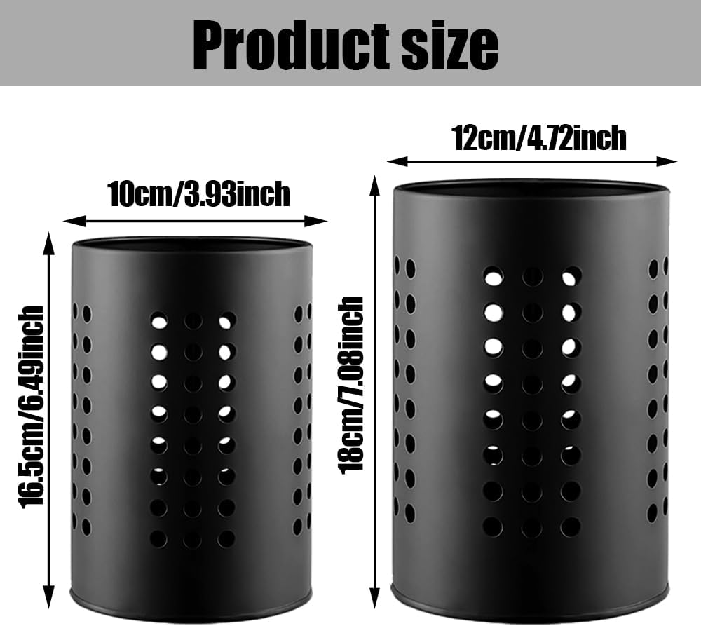 Étagère de rangement pour ustensiles de cuisine, 2 paniers/supports à couverts en acier inoxydable, utilisés pour organiser les ustensiles. - 3