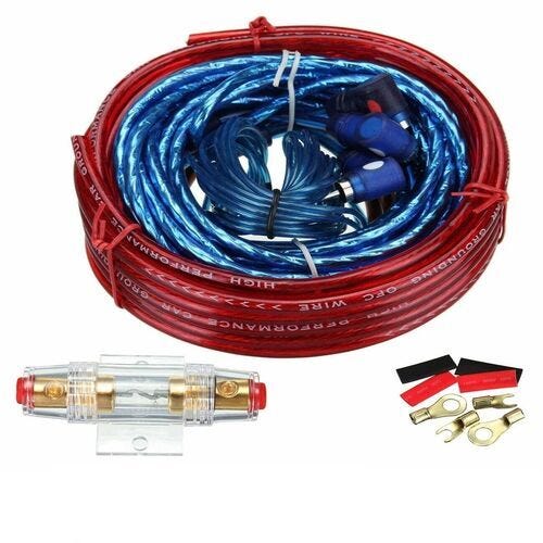 Kit Completo Cavi Audio RCA Per Amplificatore Auto 1500W – Alimentazione E Segnale Stereo