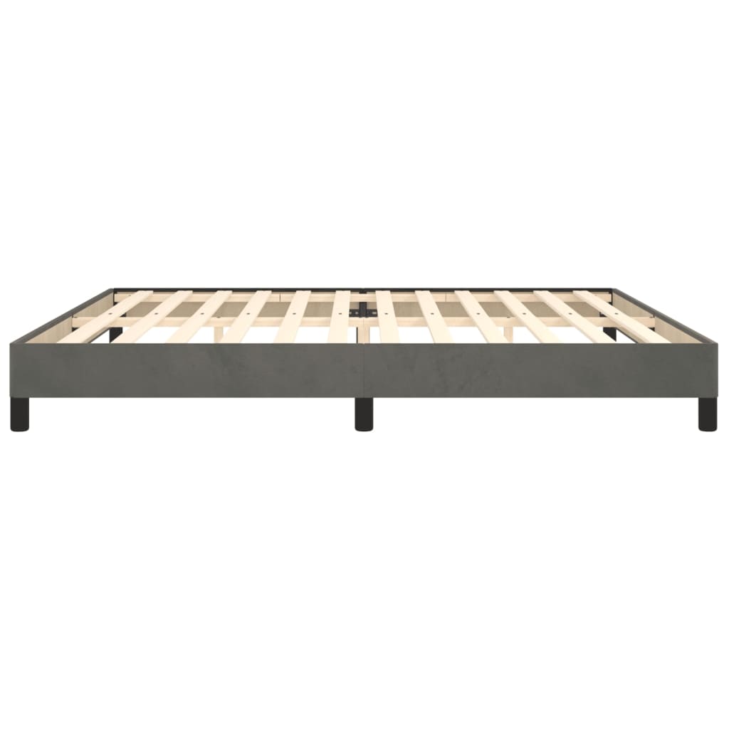 Cadre de lit sans matelas gris foncé 200x200 cm velours — COMFORTXL - 6
