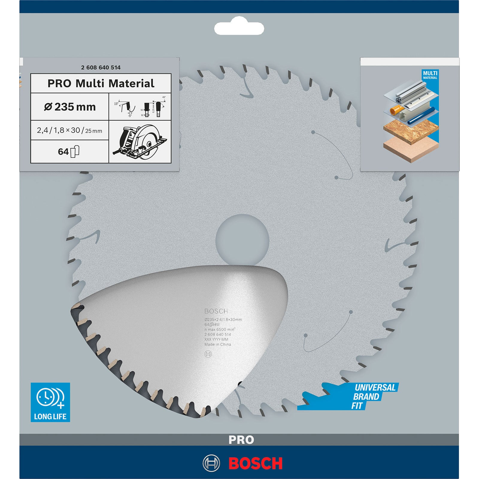Lame de scie circulaire.Expert MM 235x2,4x30mm Z64 TF-Bosch - 4