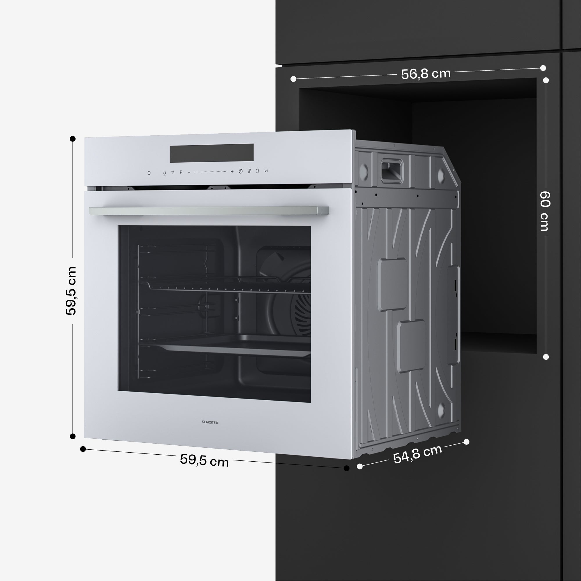 KLARSTEIN Four Velaire | Cuisinière électrique | Grand nombre de fonctions | Classe d'efficacité énergétique A+ | 3160 W | 60 cm Blanc - 8