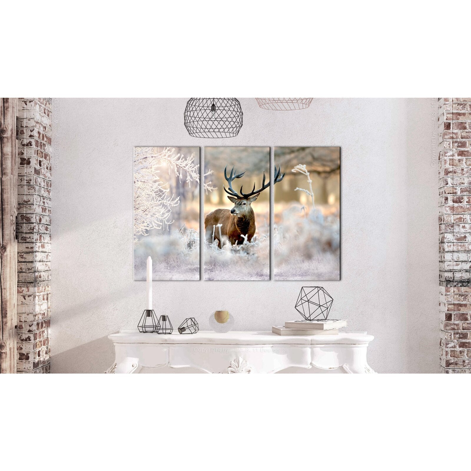 Tableau cerf dans le froid je - 120 x 80 cm - 2
