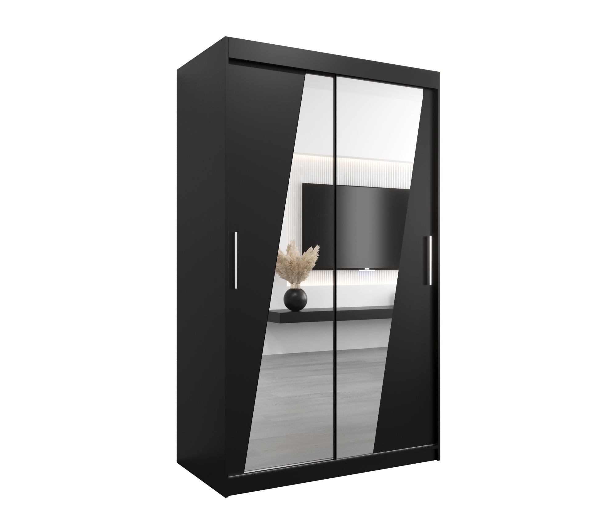 Szafa przesuwna garderoba RHOMB 120 x 62 x 200 cm Czarny - Abiks Meble