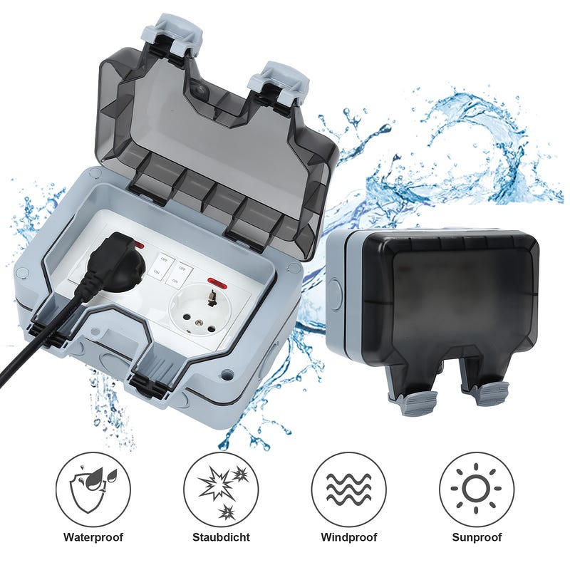 WIDE IP55, Presa Impermeabile Da Esterno per Scatola Da Incasso Tipo 503 Con S EUR 39,99 - IT WIDE IP55, Presa Impermeabile Da Esterno per Scatola Da Incasso Tipo 503 Con S EUR 39,99 - IT