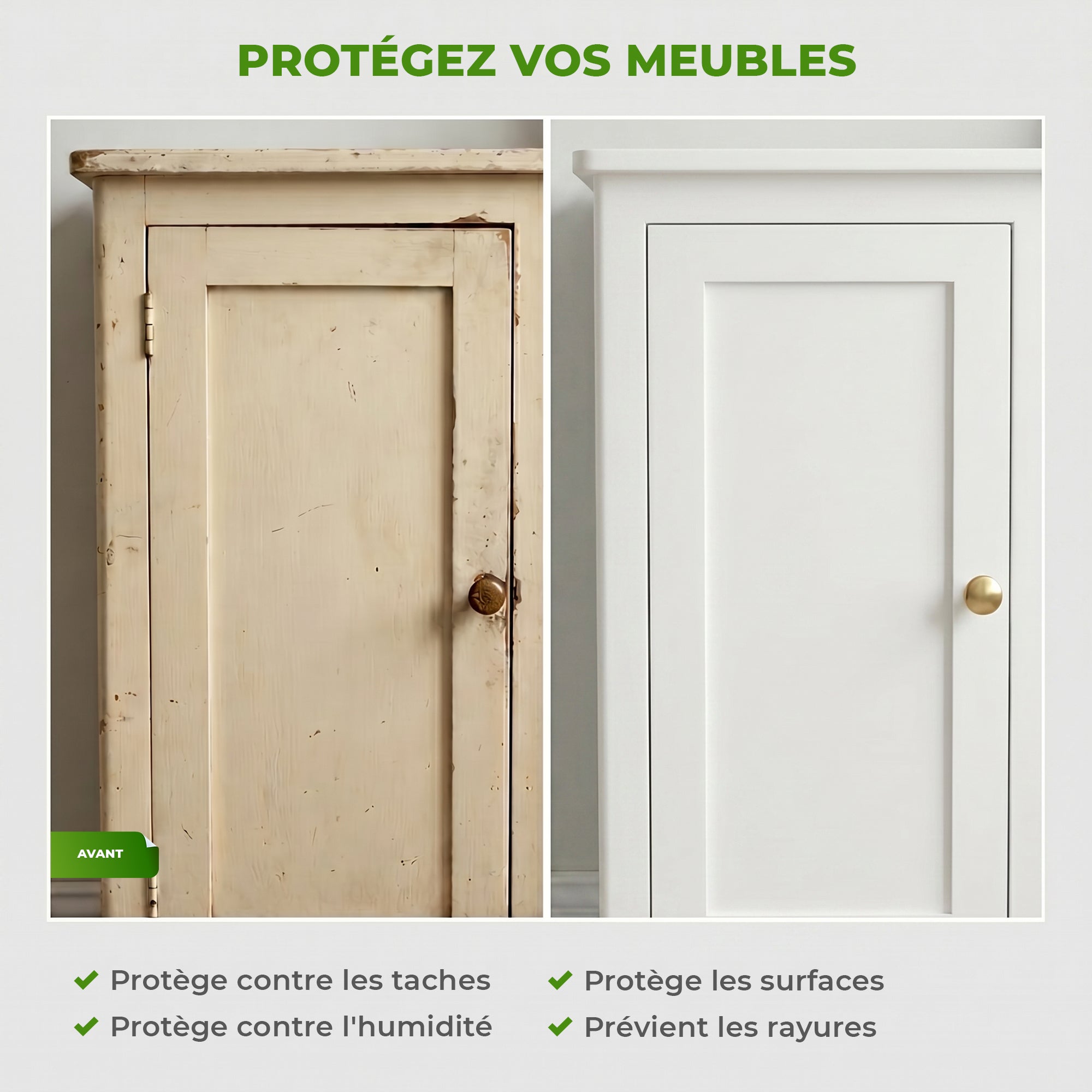 Rouleau adhésif Imperméable Vinyle au Mètre - Sticker Lavable Cuisine Meuble Armoire Porte - 60cmx2m - Blanc - 7