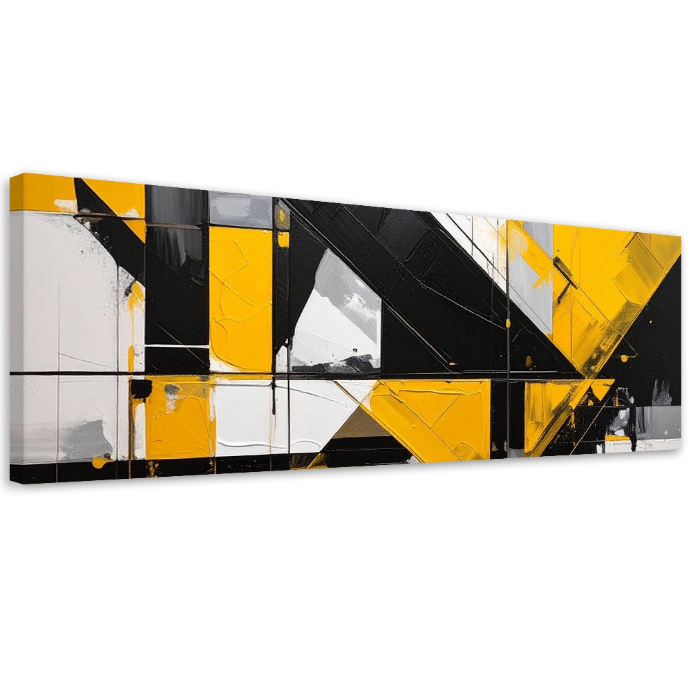 Obraz do salonu sypialni biura loftu, Geometryczne formy abstrakcja żółty 120x40