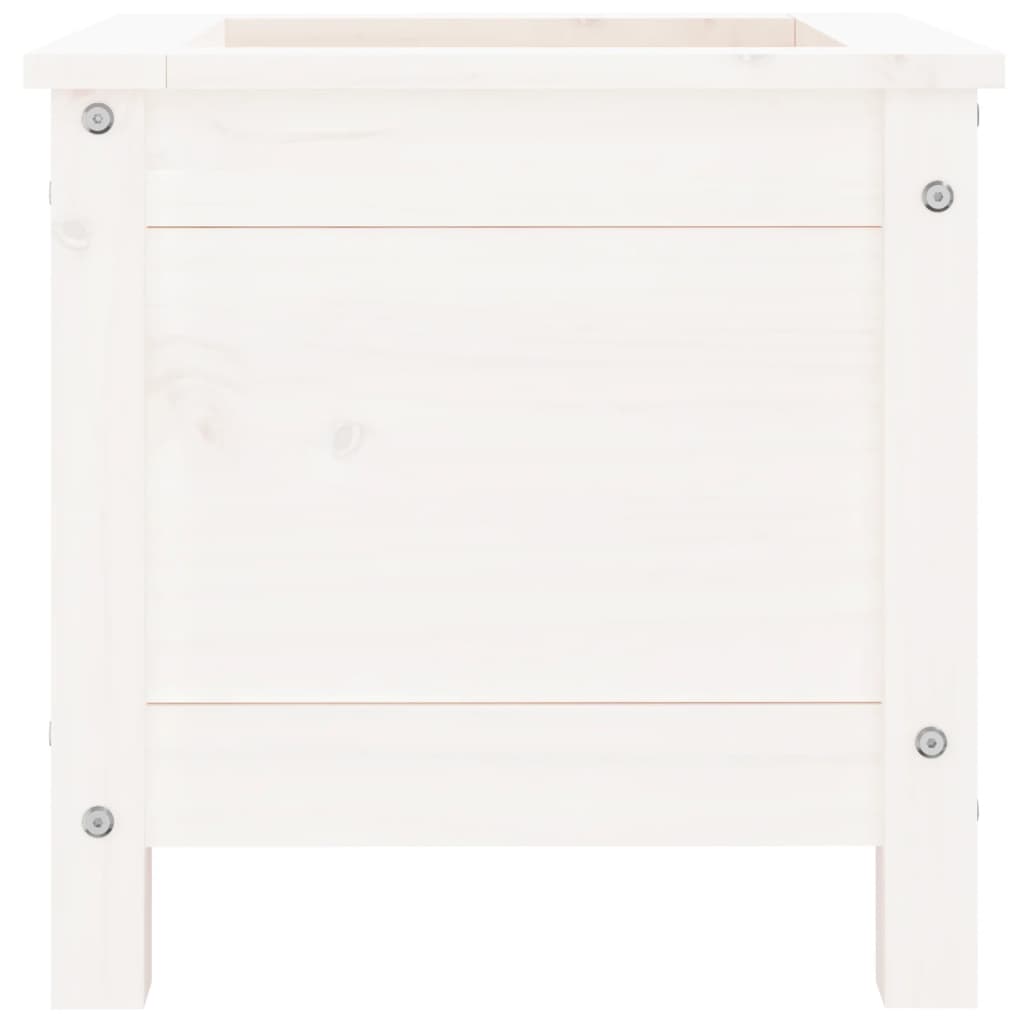 Jardinière - Pot De Fleurs - Bac à Fleurs blanc 40x40x39 cm bois massif de pin n1467l - 6