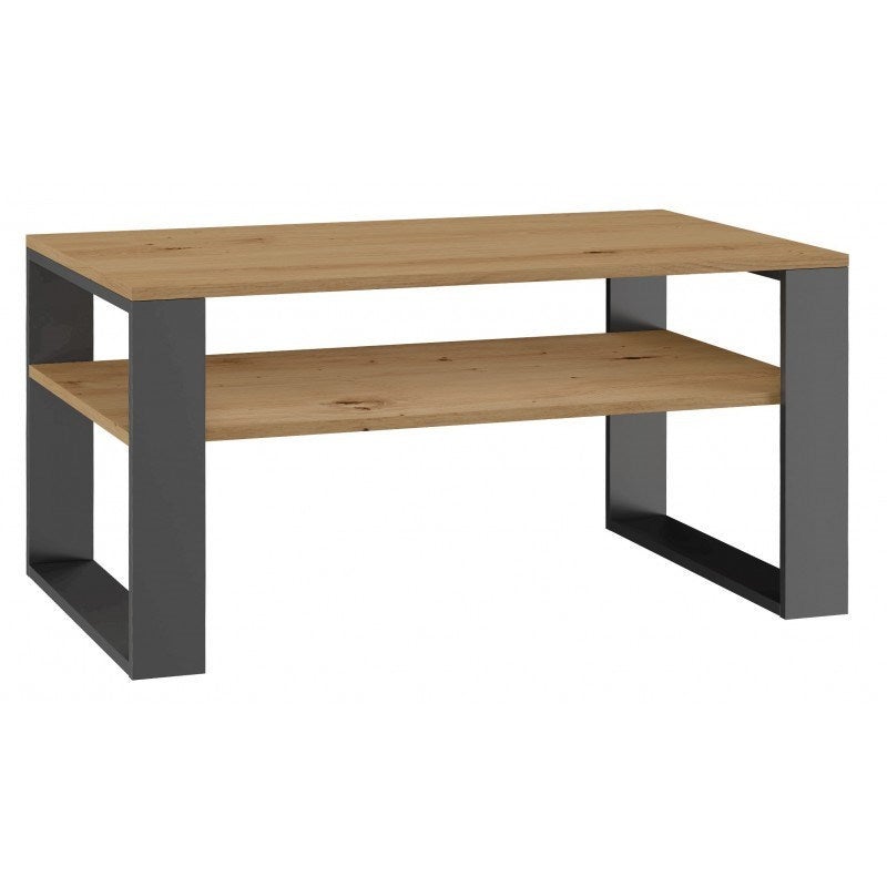 NOWOCZESNY STOLIK KAWOWY 1P ARTISAN Z NOGĄ W KOLORZE ANTRACYTOWYM