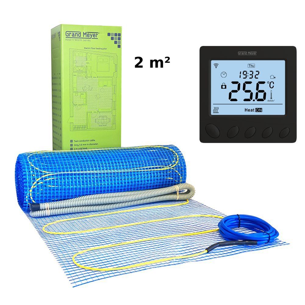 Zestaw Mata grzewcza 2 m² 170 W/m² + Termostat Wi-Fi programowalny W390