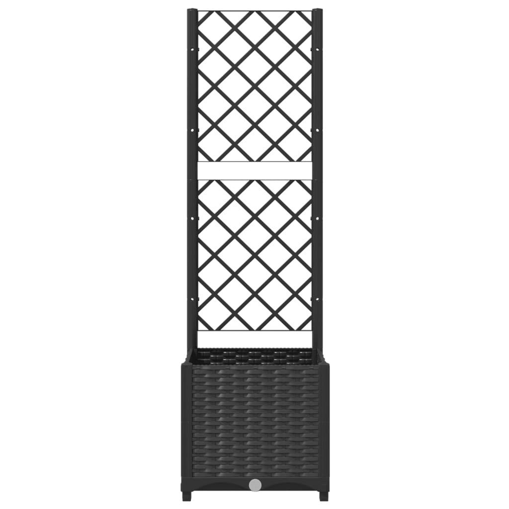 Maison Exclusive - Vaso de jardim com treliça preto 40x40x136 cm PP - 4