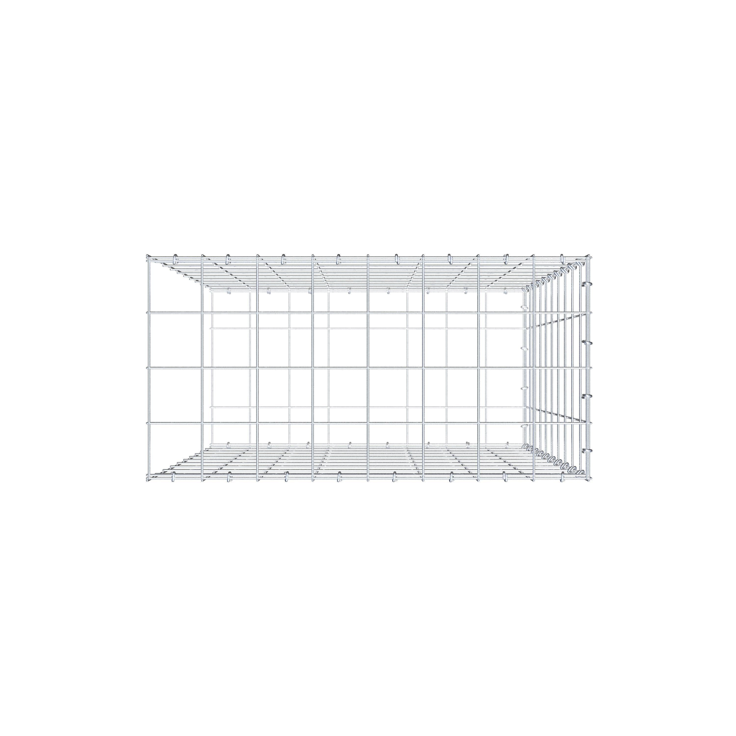 Gavión para alargar en acero galvanizado 100x80x40cm (LxAxP), malla 10 x 10cm, Anillo en C, sin rejilla frontal - 8