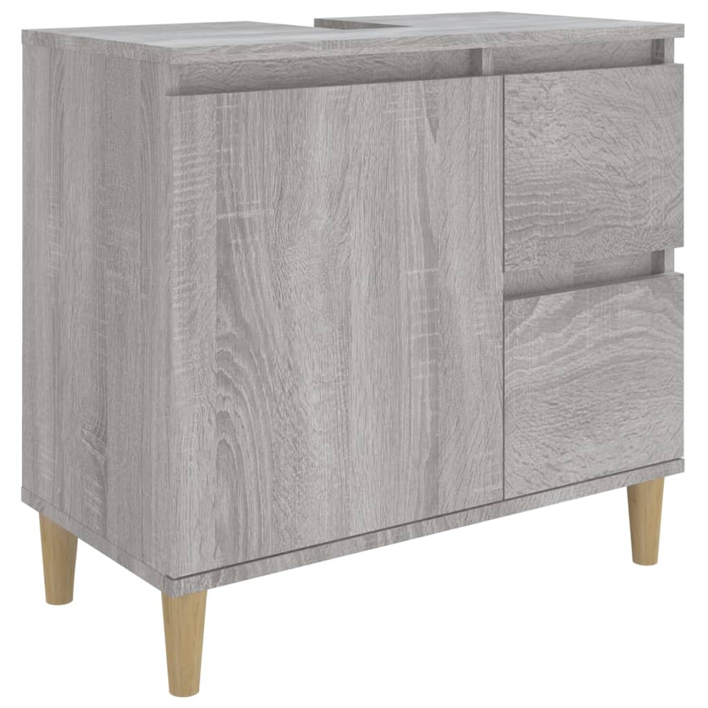 Mueble de baño Sonoma gris 65x33x60 cm de madera contrachapada - 2