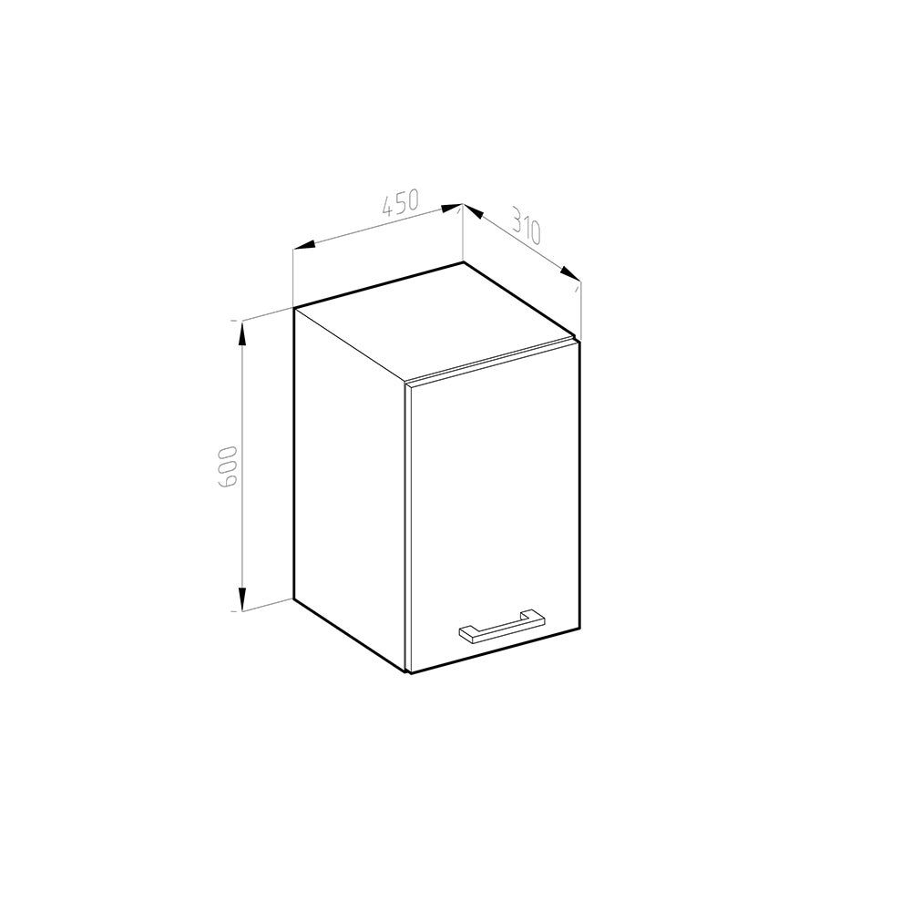 Vicco Elément haut de cuisine R-Line, Chêne de force doré, 45cm J-Shape - 3
