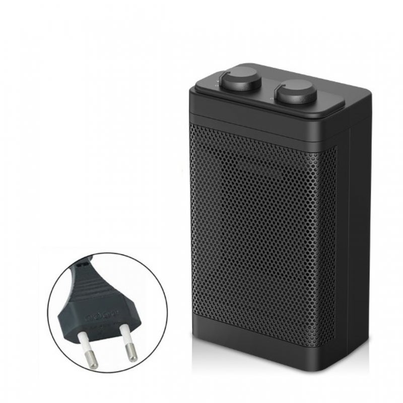 Grzałka 1500 W, grzałka ceramiczna PTC, regulowany termostat, dwa ustawienia grzania, oscylacja 70°, energooszczędna, czarna