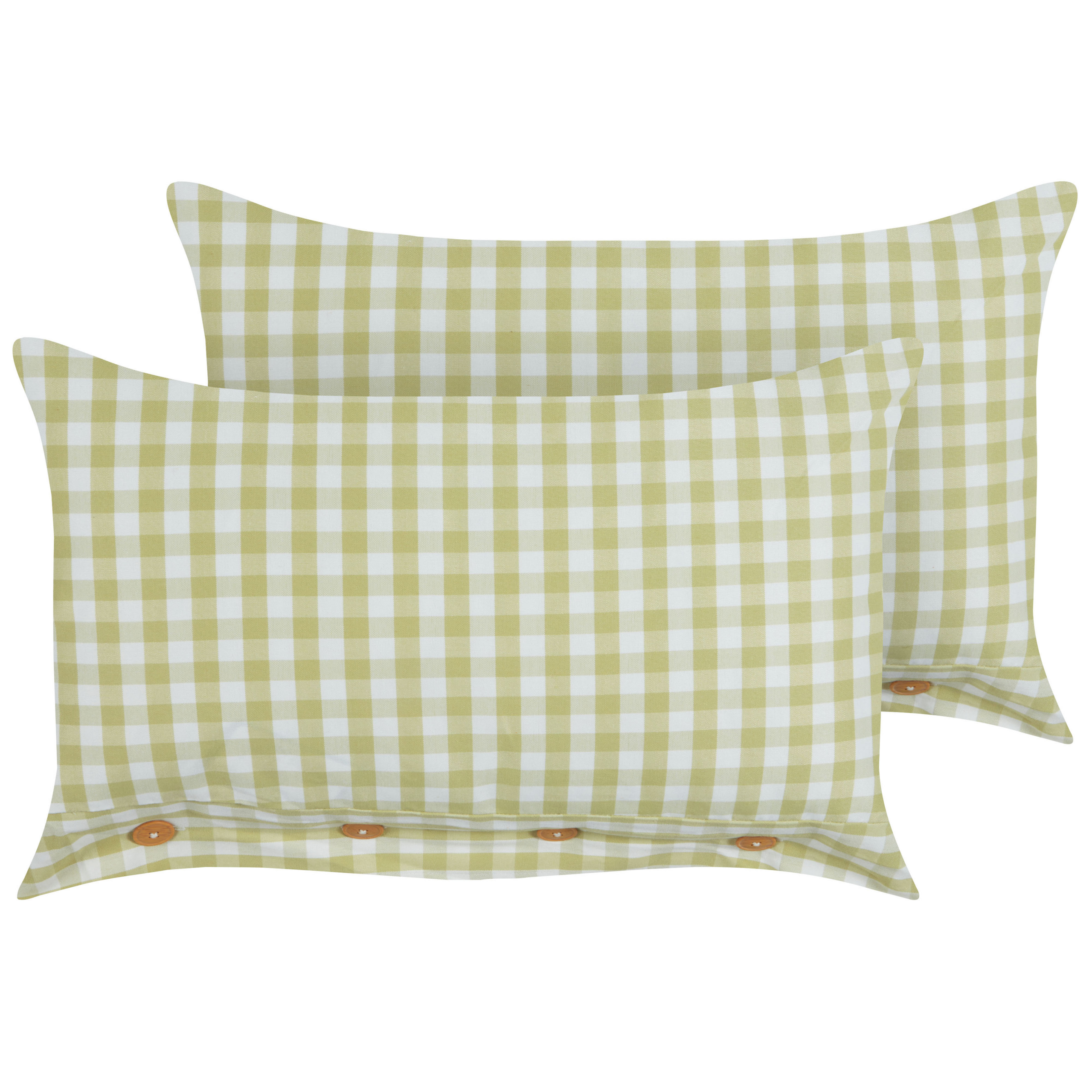 Beliani conjunto de 2 cojines talya 40 x 60 cm de cuadros verde oliva