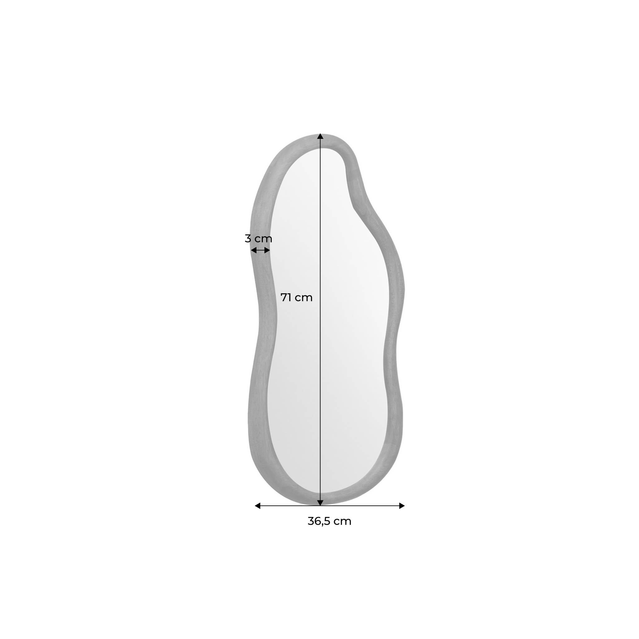 Miroir organique AUSTIN en bois d'hévéa. couleur noyer. 70 cm AUSTIN - 3