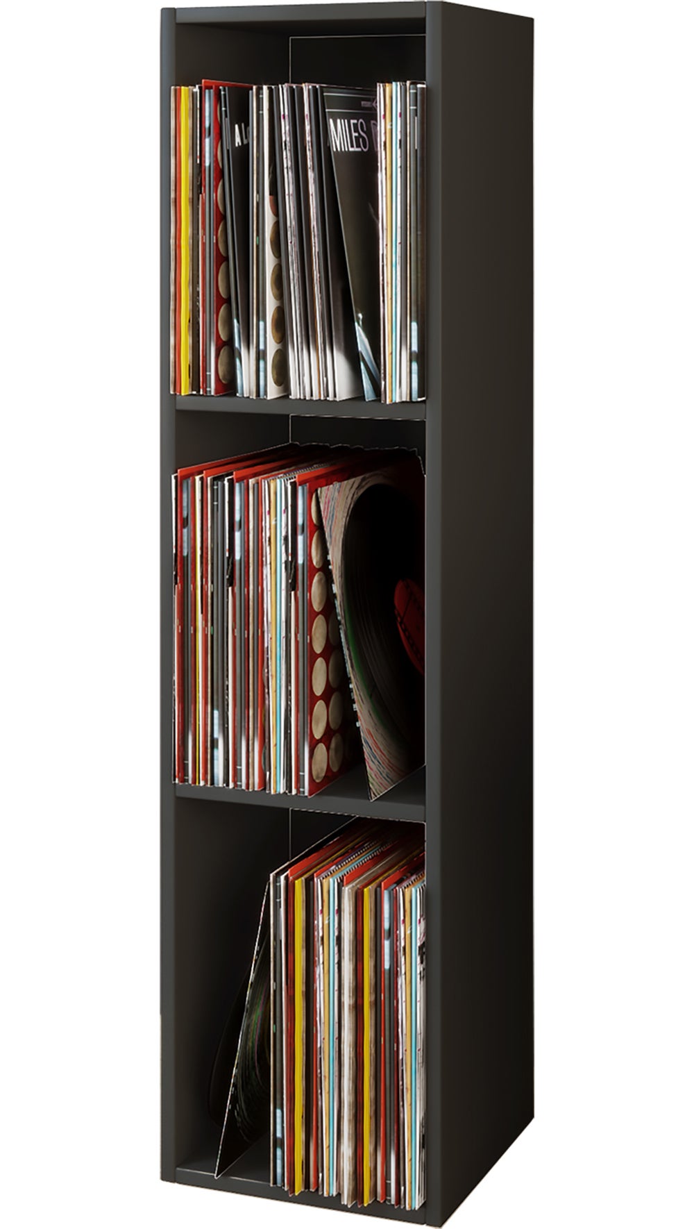 VCM Płyta CD / DVD Media Shelf Platto Czarny H. 107 x B. 34 x T. 30 cm