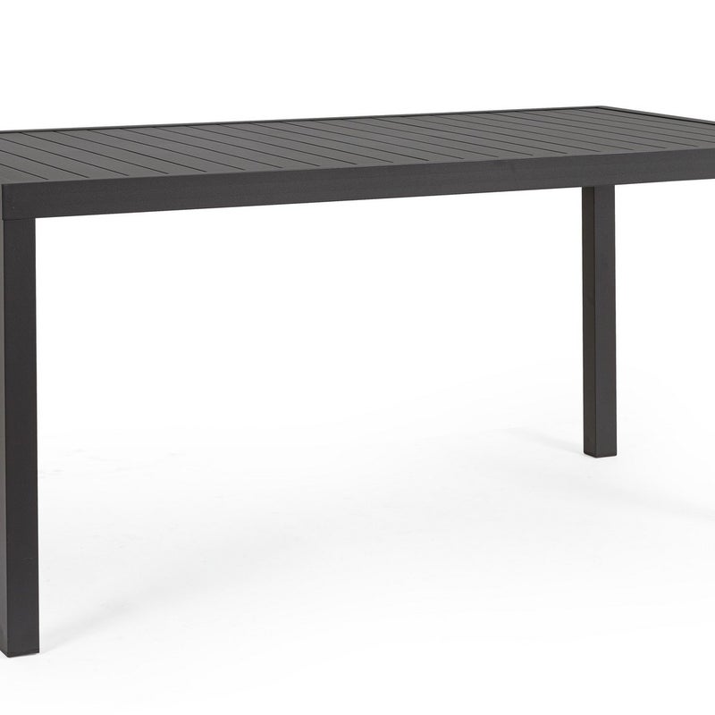 Stół aluminiowy "Hilde" 150x80 w kolorze antracytowym, z listwami, do użytku wewnątrz i na zewnątrz
