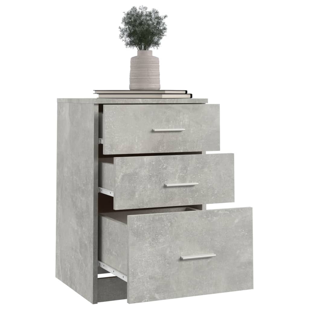 Maison Exclusive - Mesita de noche madera contrachapada gris hormigón 40x40x63 cm - 5