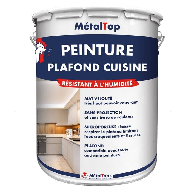 Peinture Plafond Cuisine - Blanc crème - RAL 9001 - 15 L - Métaltop