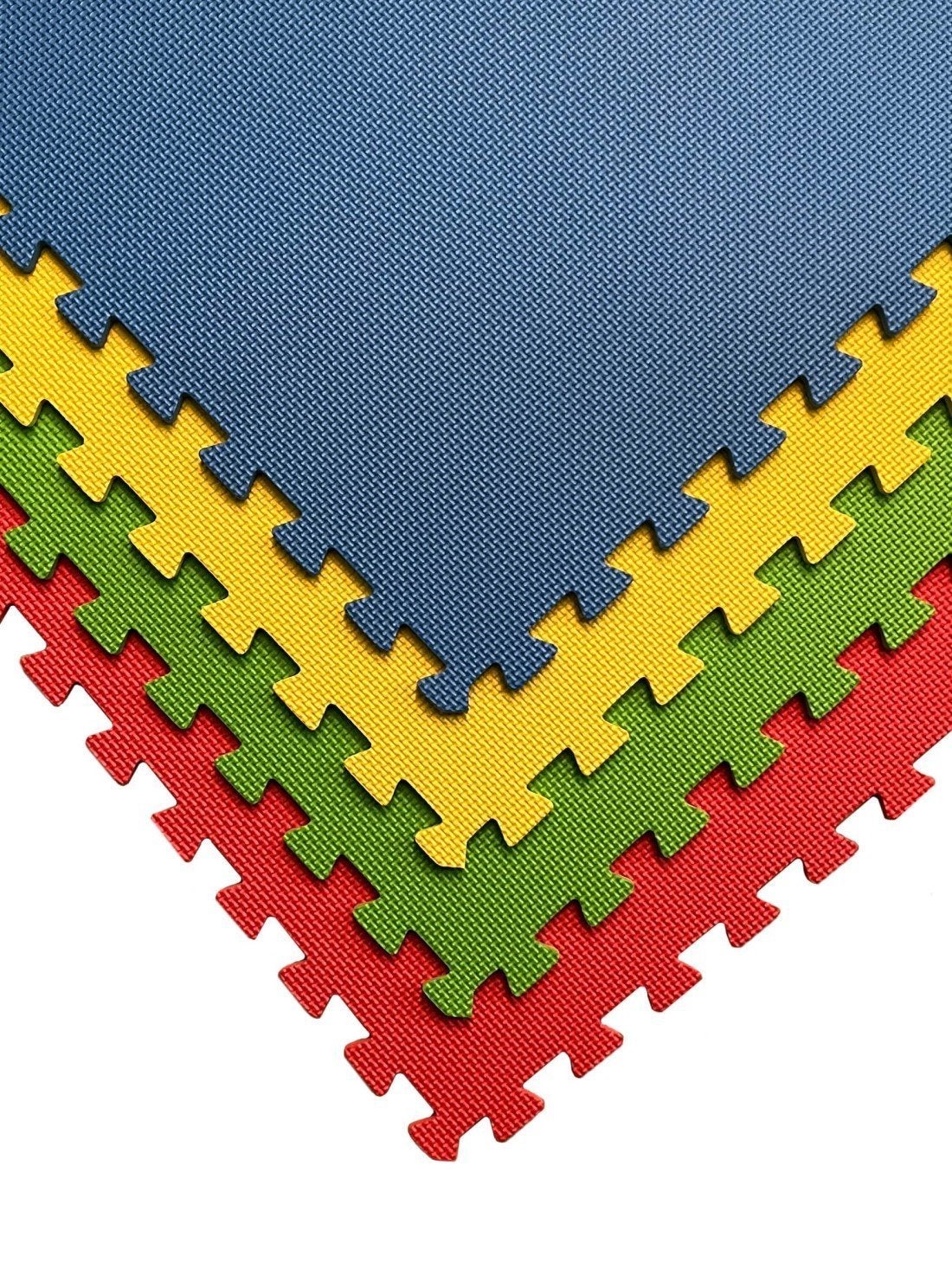 Tapete Puzzle para Pavimento de Ginásio e Fitness | Proteção em Borracha 60x60 cm | Colchonete Antiderrapante | 4 Peças - 1,44 m² (Multicor) - 2