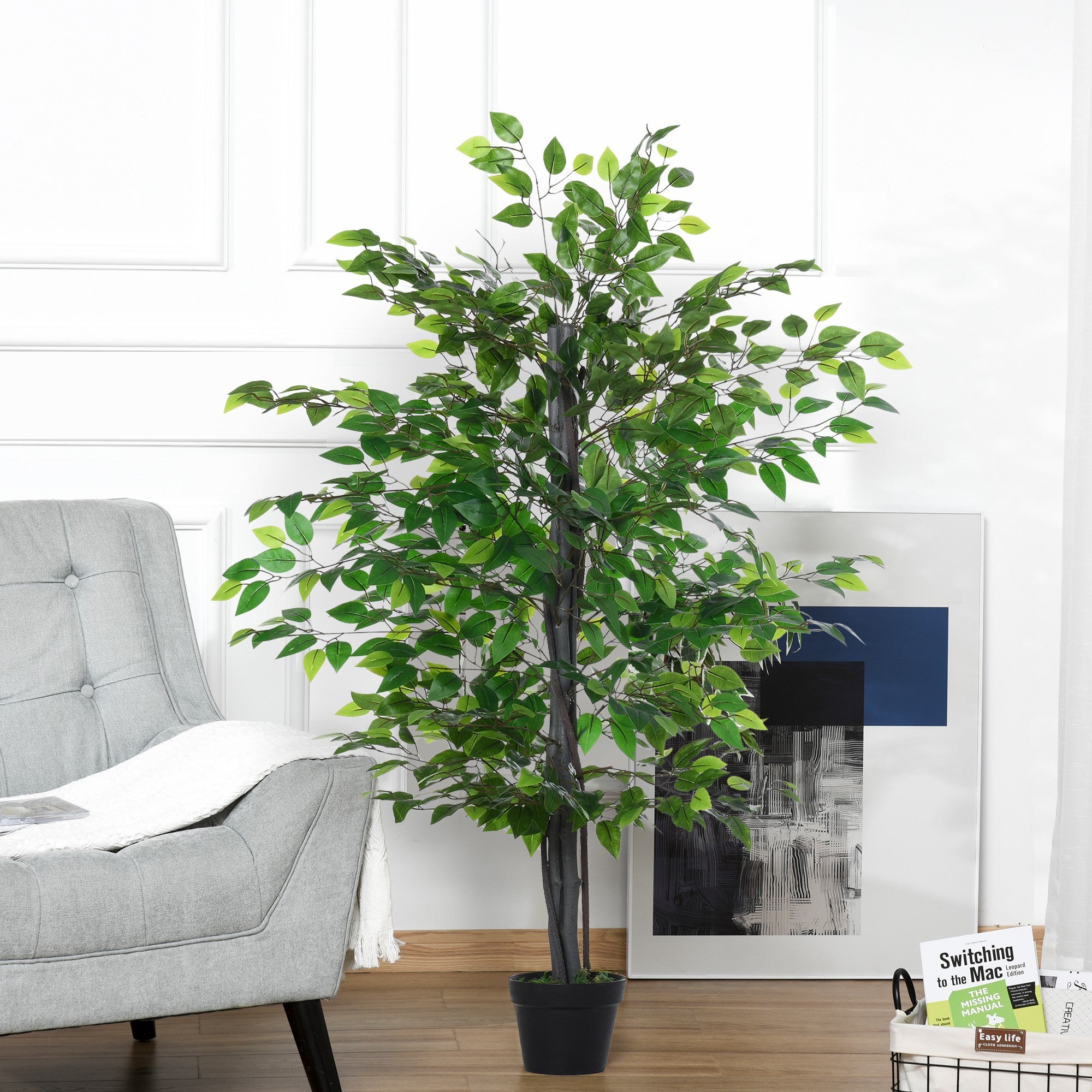 vidaXL Albero di bambù artificiale 1095 foglie 150 cm Verde