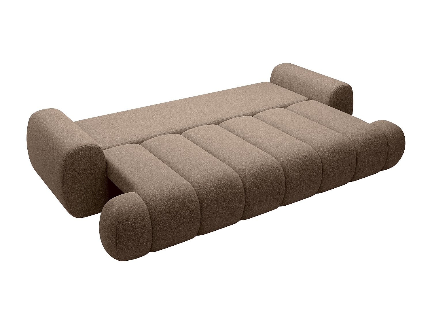 Canapé 4 places convertible en tissu taupe FRIDORA - 6