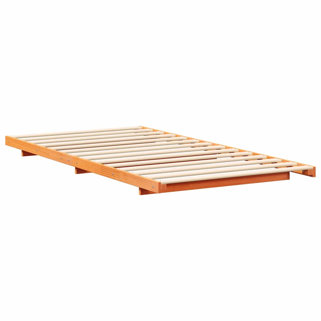 Łóżko Drewniane Brązowe Rama Łóżka Ze Stelażem Sypialnia Pokój 90 x 210 cm