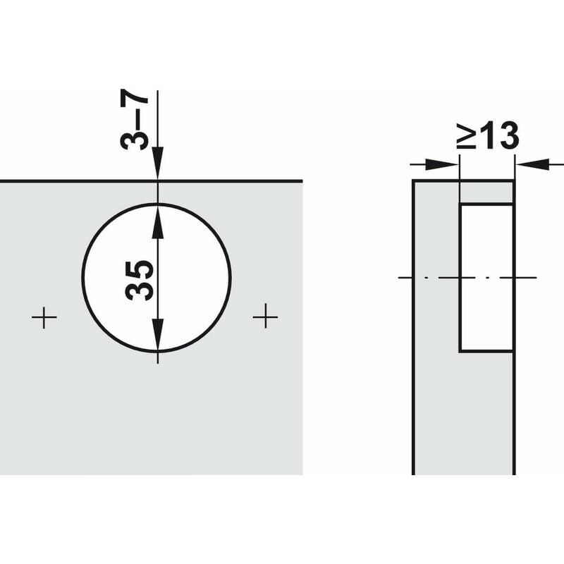Charnière blum 71B3550 clip top blumotion 110° pose d'angle meuble placard cuisine salle de bain - 4