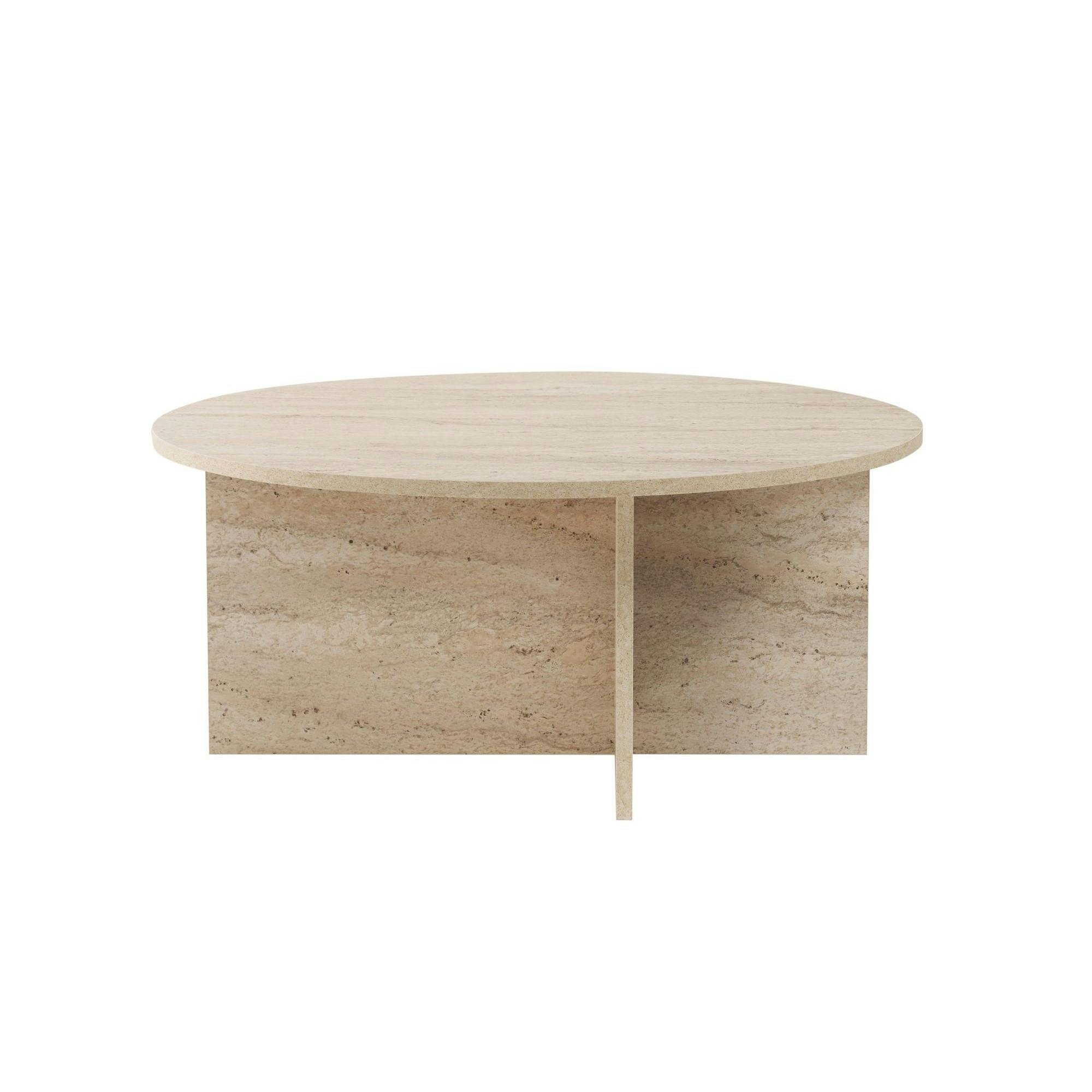 Table basse ronde minimaliste - effet travertin MARFA - 6