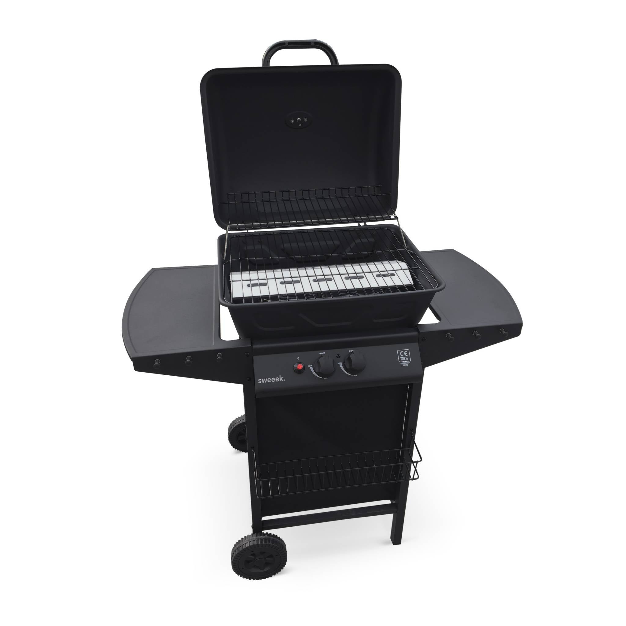 Barbecue a gas a 2 bruciatori, Nero - 5