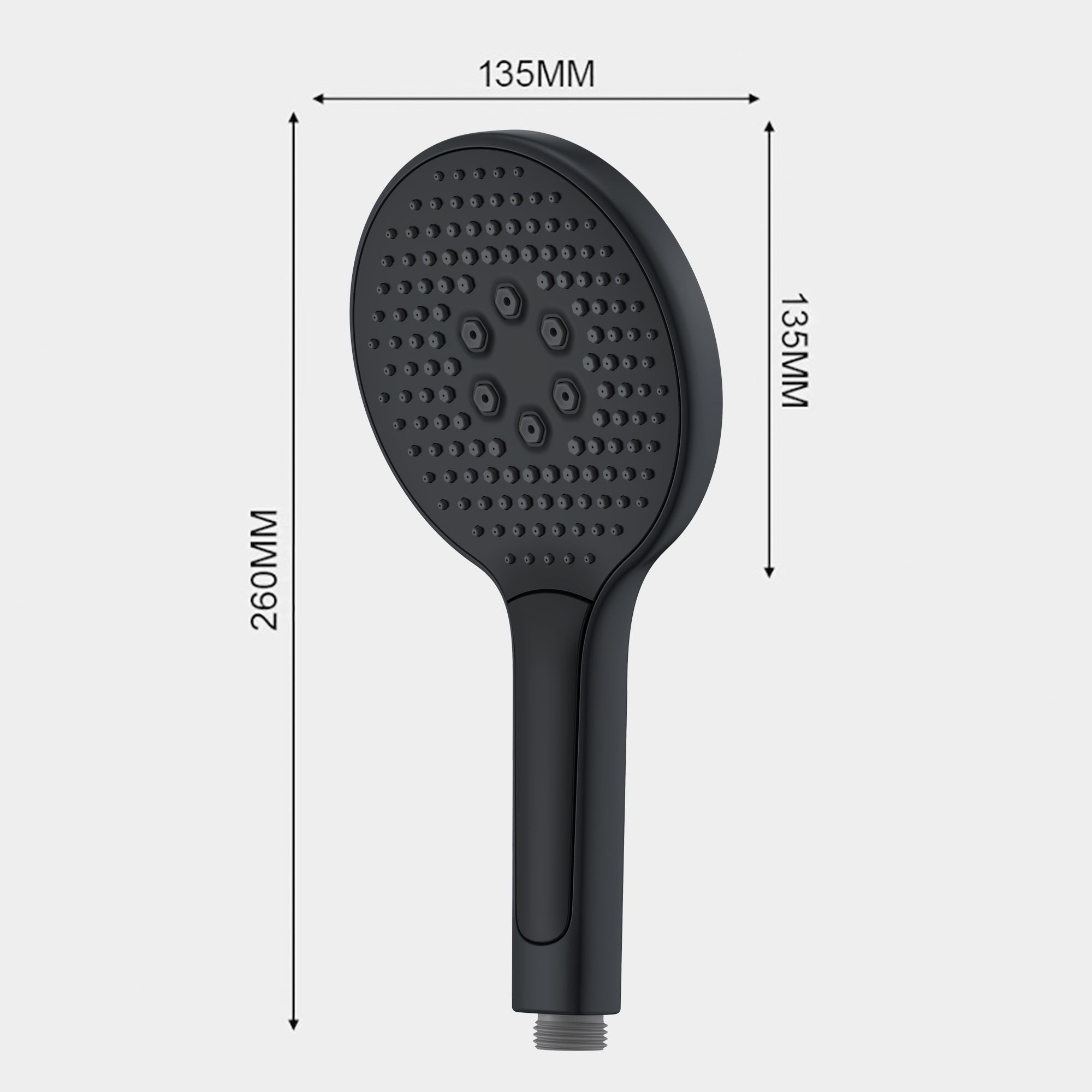 SUMERAIN Pommeau de Douche Rond Noir Mat avec Flexible de 150 cm, Douchette Haute Pression Économique avec 3 Types de Jets (130 mm) - 5