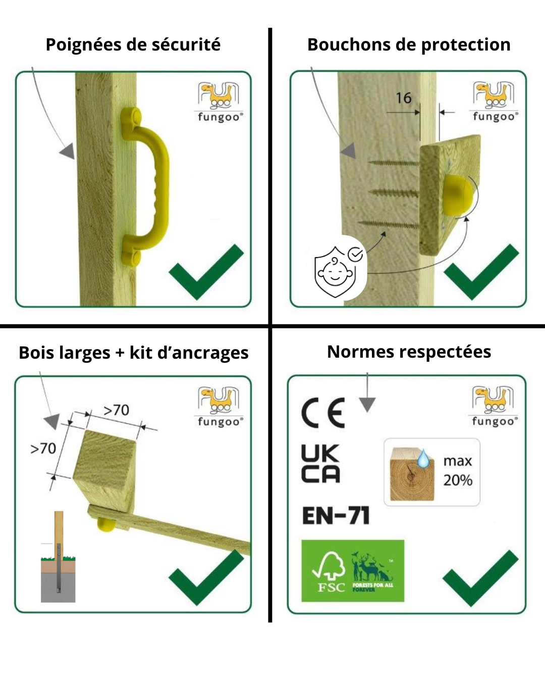 Aire de jeu FUNGOO FUNNY MAXI EXPOSURE avec pont et toboggan - 8