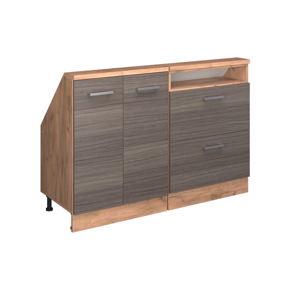 Vicco Szafka kuchenna na dach skośny R-Line, Szlachetna szarość, 120 cm Zestaw 2 sztuk