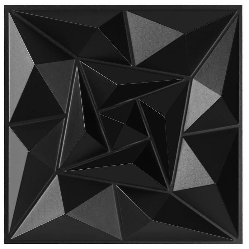 12 szt. samoprzylepnych naklejek ściennych z PVC, odpornych na wilgoć, do kuchni i salonu, 30 x 30 cm, czarny
