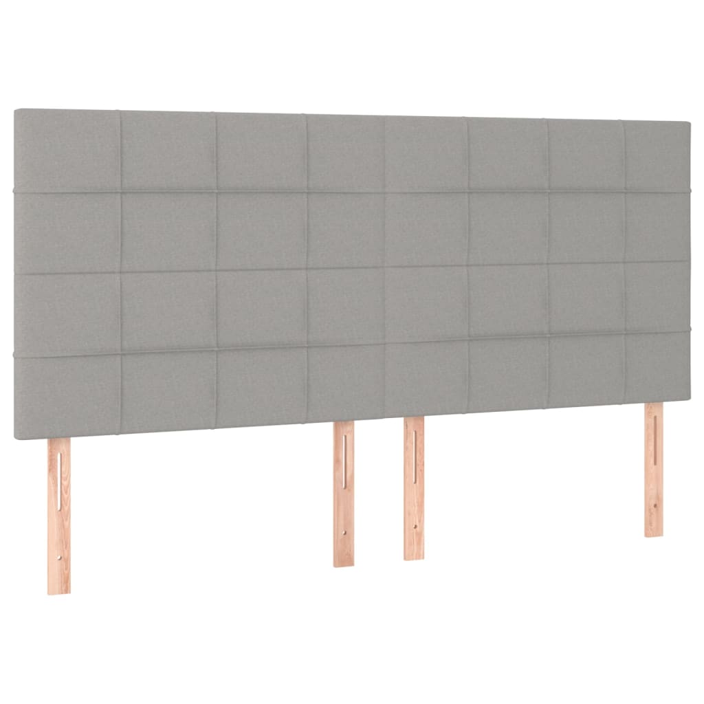 Cadre de lit sans matelas gris clair 180 x 200 cm en tissu - 9