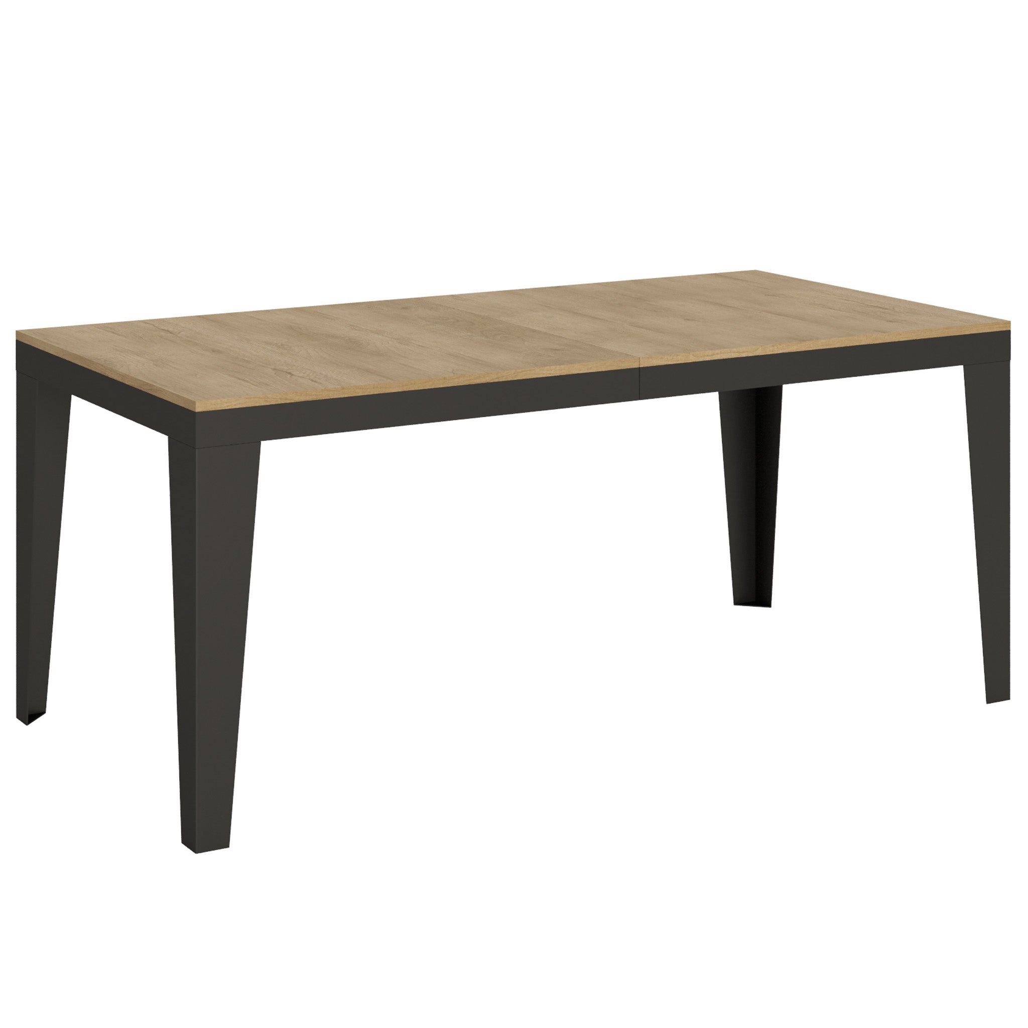 Stół rozkładany 90x180/440 cm Flame Evolution Dąb Naturalny z ramą w kolorze antracytowym