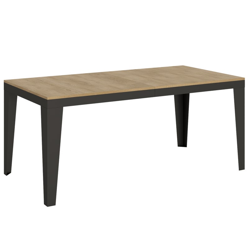 Stół rozkładany 90x180/440 cm Flame Evolution Dąb Naturalny z ramą w kolorze antracytowym