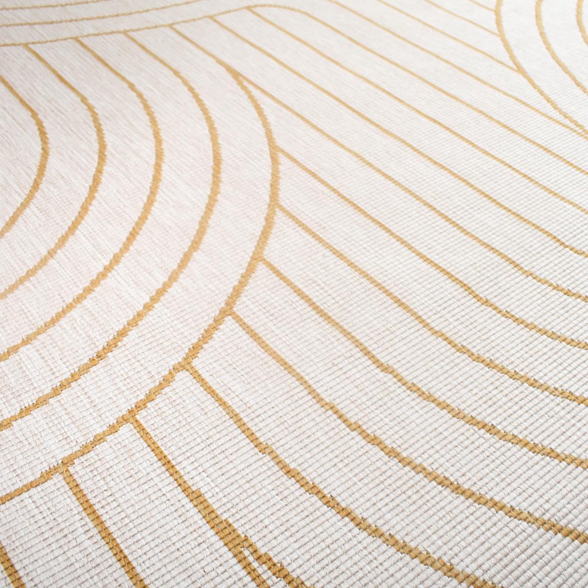 Tapis extérieur, kilim reversible 160x230 LYN2 U REVERSIBLE jaune et crème - 3