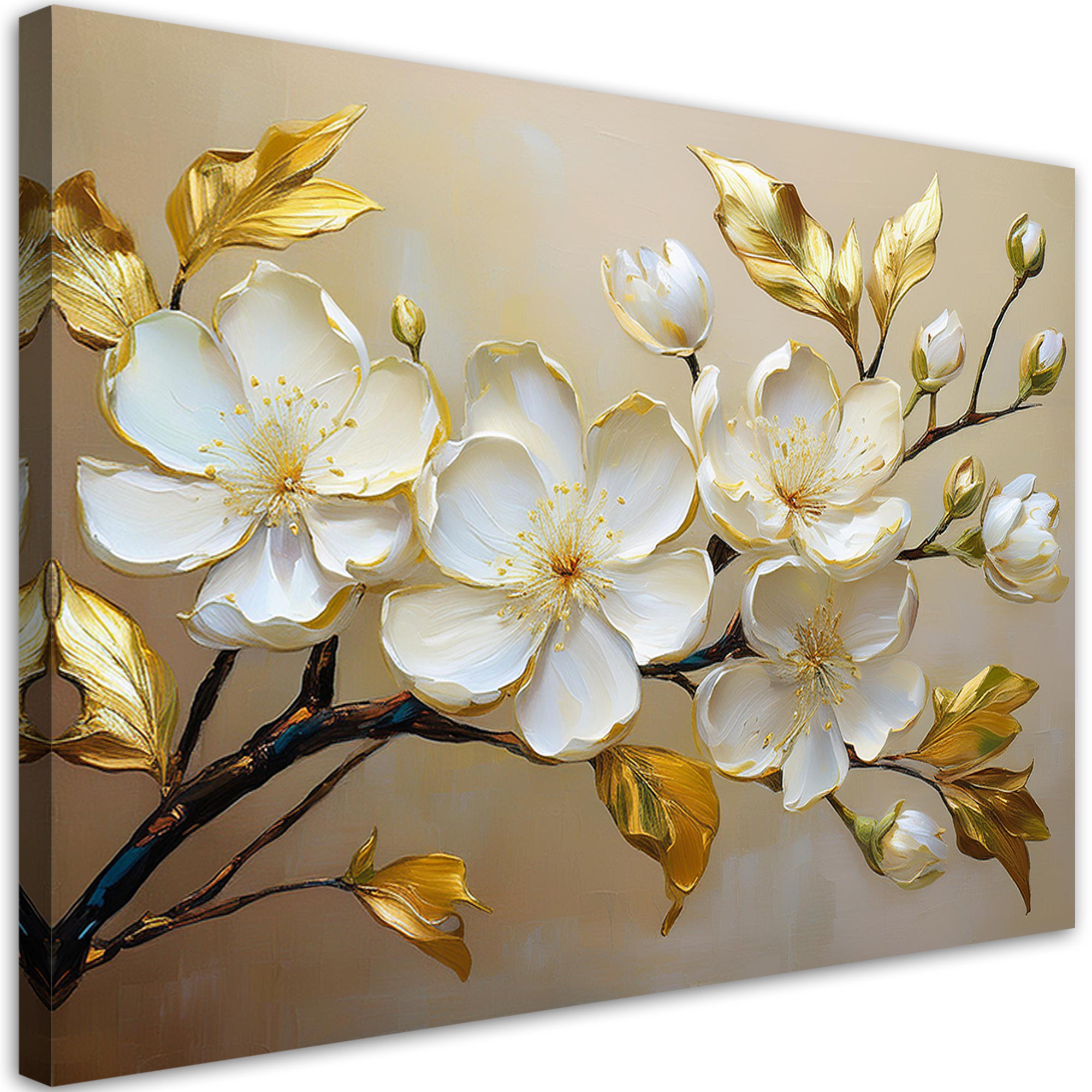 Obraz na płótnie, Magnolia Biały Kwiat Natura 60x40
